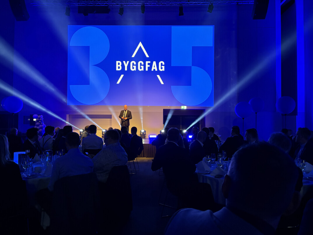 Jostein Strand, administrerende direktør i Byggfag AS. Her under festmiddagen på Byggfag-messen 2025.